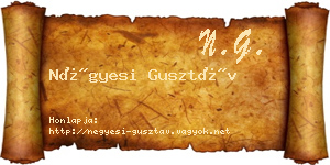 Négyesi Gusztáv névjegykártya